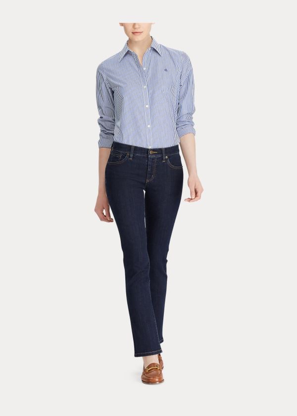 Ralph Lauren Cotton Button-Down Skjorter Dame Danmark (QEAYM4375)